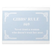 Gibbs' Regel 69 Notizblock (Vorderseite)
