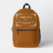 Gibbs' Regel 91 Bedruckter Rucksack (Vorderseite)