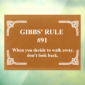 Gibbs' Regel 91 Fensteraufkleber (Blatt 3)