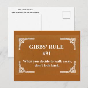 Gibbs' Regel 91 Postkarte