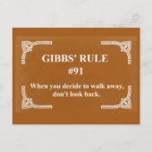 Gibbs' Regel 91 Postkarte (Vorderseite)