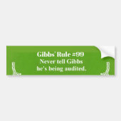 Gibbs' Regel 99 Autoaufkleber (Vorne)
