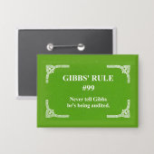 Gibbs' Regel 99 Button (Vorderseite/Rückseite)