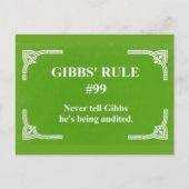 Gibbs' Regel 99 Postkarte (Vorderseite)