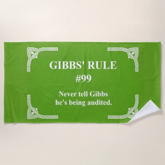 Gibbs' Regel 99 Strandtuch (Vorderseite)