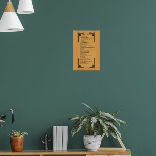 Gibbs' Regeln Poster (Wohnzimmer 1)