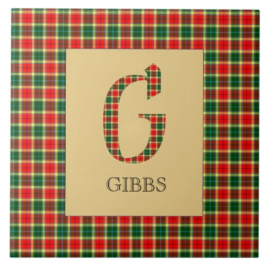 Gibbs Tartan Monogram G Fliese (Vorderseite)
