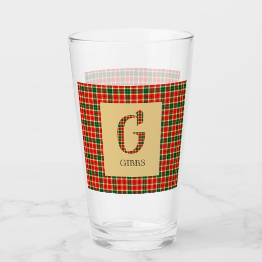 Gibbs Tartan Monogram G Glas (Vorderseite)