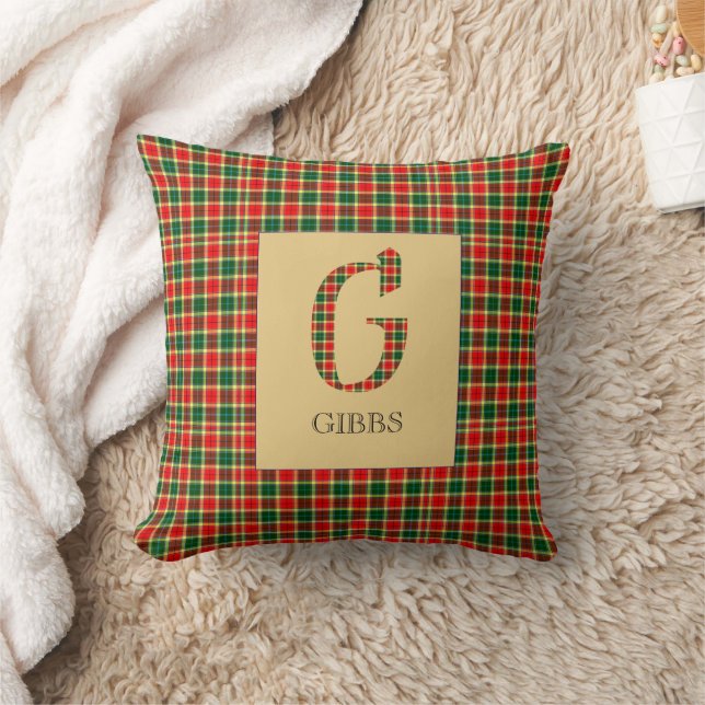 Gibbs Tartan Monogram G Kissen (Decke)