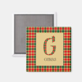 Gibbs Tartan Monogram G Magnet (Vorderseite/Rückseite)