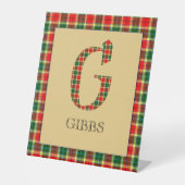 Gibbs Tartan Monogram G Pedestal-Zeichen Sockelschild (Vorderseite)