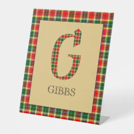 Gibbs Tartan Monogram G Pedestal-Zeichen Sockelschild