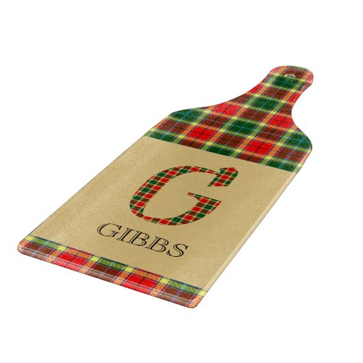 Gibbs Tartan Monogram G Schneidebrett (Ecke)