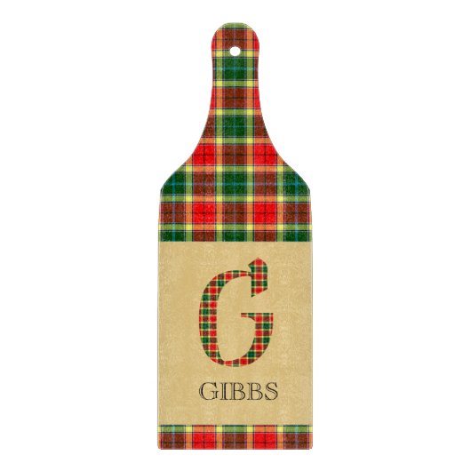 Gibbs Tartan Monogram G Schneidebrett (Vorderseite)