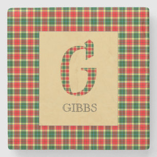 Gibbs Tartan Monogram G Steinuntersetzer