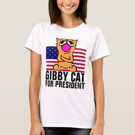 GIBBY CAT FÜR PRÄSIDENT-T - SHIRT 2024 (Vorderseite)
