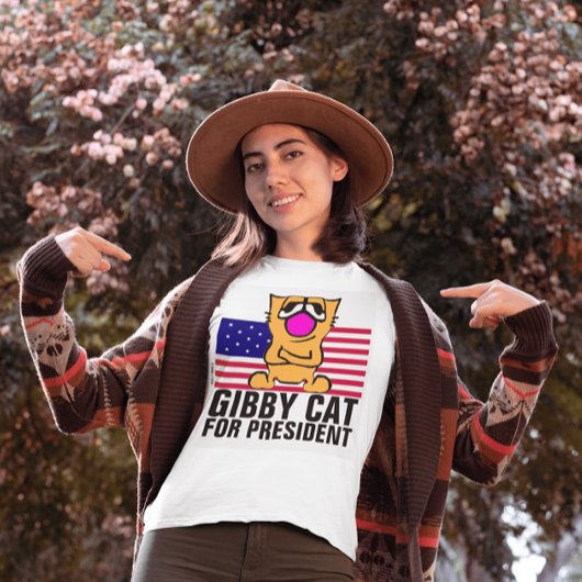 GIBBY CAT FÜR PRÄSIDENT-T - SHIRT 2024