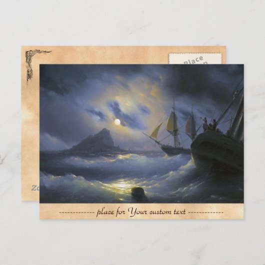 Gibraltar am Abend Ivan Aivasovsky Seesmeere Postkarte (Vorne/Hinten)