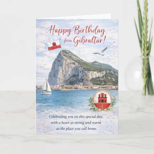 Gibraltar Birthday Card Karte (Vorderseite)