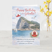 Gibraltar Birthday Card Karte (Gelbe Blume)