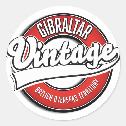 Gibraltar British Overseas Territory Logo Runder Aufkleber (Vorderseite)