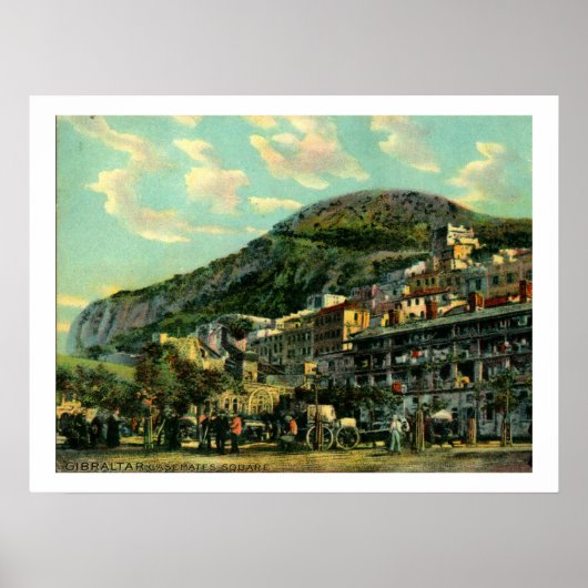 Gibraltar, Casemates-Platz, Vintage Poster (Vorne)
