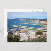 Gibraltar City and Airport Runway Postkarte (Vorne/Hinten)