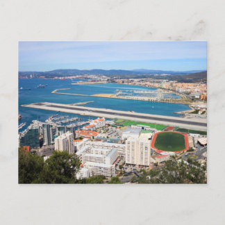 Gibraltar City and Airport Runway Postkarte