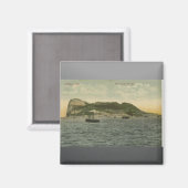 Gibraltar Felsen aus der Bucht, Vintag Magnet (Vorderseite/Rückseite)