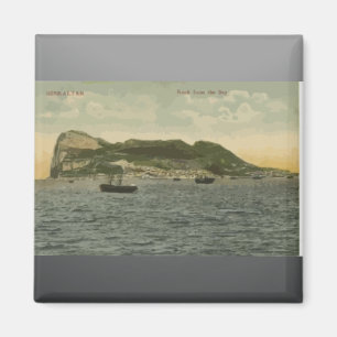 Gibraltar-Felsen von der Bucht, Vintage Magnet