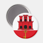 Gibraltar Flag g.A. Magnet (Vorderseite/Rückseite)