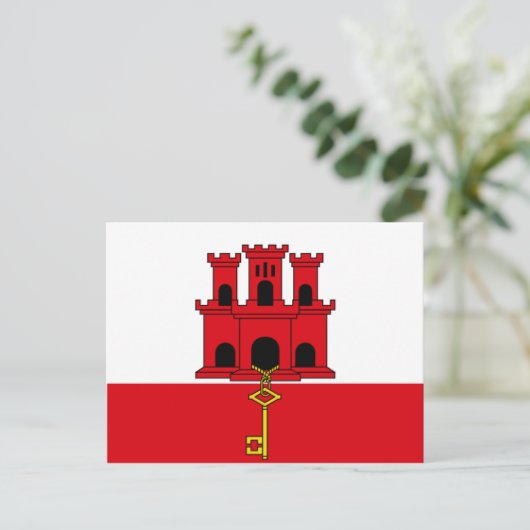 Gibraltar Flag g.A. Postkarte (Stehend Vorderseite)