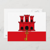 Gibraltar Flag g.A. Postkarte (Vorne/Hinten)
