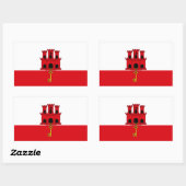 Gibraltar Flag. Großbritannien, Britische Übersee Rechteckiger Aufkleber (Blatt)