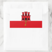 Gibraltar Flag. Großbritannien, Britische Übersee Rechteckiger Aufkleber (Tasche)