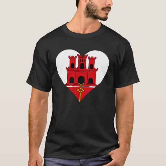 Gibraltar Flag Herz Gibraltar Liebe Gibraltar T-Shirt (Vorderseite)