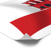 Gibraltar Flag Poster Print (Ecke)