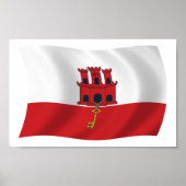 Gibraltar Flag Poster Print (Vorne)