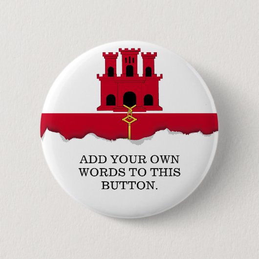 Gibraltar-Flagge Button (Vorderseite)