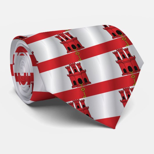 Gibraltar-Flagge Krawatte (Gerollt)