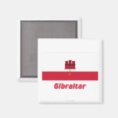 Gibraltar-Flagge mit Name Magnet (Vorderseite/Rückseite)