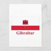 Gibraltar-Flagge mit Name Postkarte (Vorderseite)