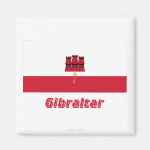 Gibraltar-Flagge mit Namen Magnet