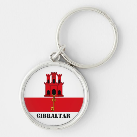 Gibraltar-Flagge mit Text Gibraltar-Magnet Schlüsselanhänger (Vorne)