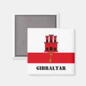 Gibraltar-Flagge mit Text in Gibraltar Magnet (Vorderseite/Rückseite)