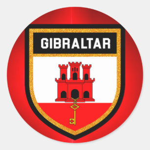 Gibraltar-Flagge Runder Aufkleber
