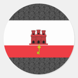 Gibraltar-Flagge Runder Aufkleber