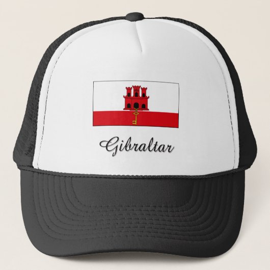 Gibraltar-Flaggen-Entwurf Truckerkappe (Vorderseite)