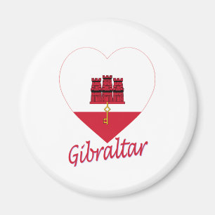 Gibraltar-Flaggen-Herz Magnet