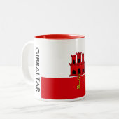 Gibraltar-Flaggen-Tasse Zweifarbige Tasse (Vorderseite Links)